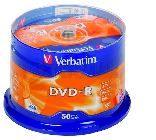 DVD-R MEDIJ VERBATIM 50PK CB 16X 4,7GB na postolju