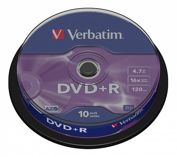 DVD+R MEDIJ VERBATIM 10PK CB 16X 4,7GB, na postolju