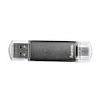 HAMA LAETA TWIN USB 2.0 8GB, 10MB/s, sivi