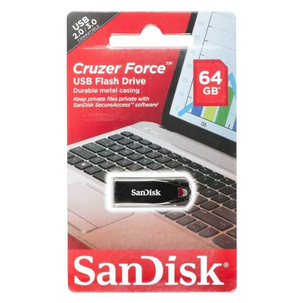 USB SanDisk 64GB CRUZER FORCE 2.0, sivo-crvena, bez poklopca
