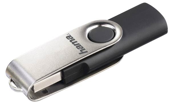 USB HAMA LAETA TWIN 2.0 8GB, 10MB/s, black/silver
