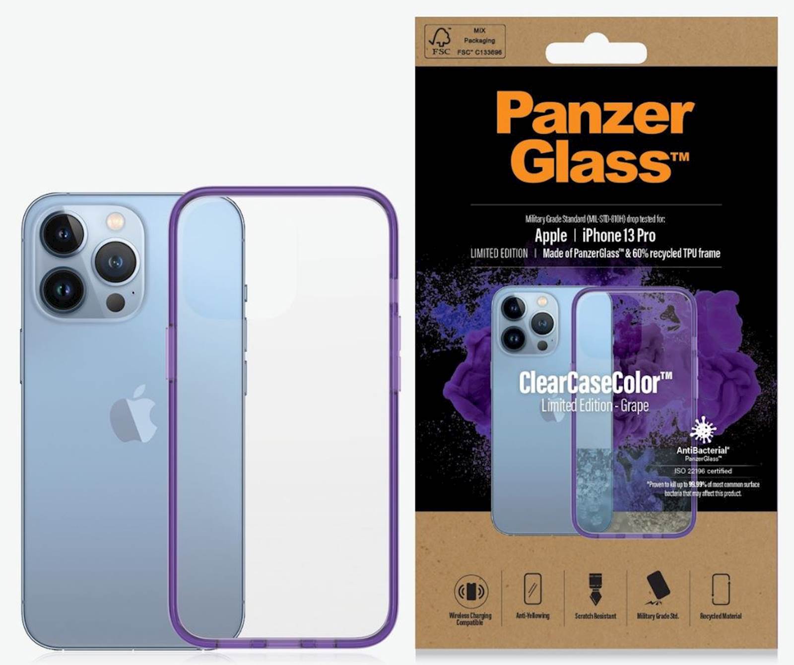 Providni okvir PanzerGlass iPhone 13 Pro Grape